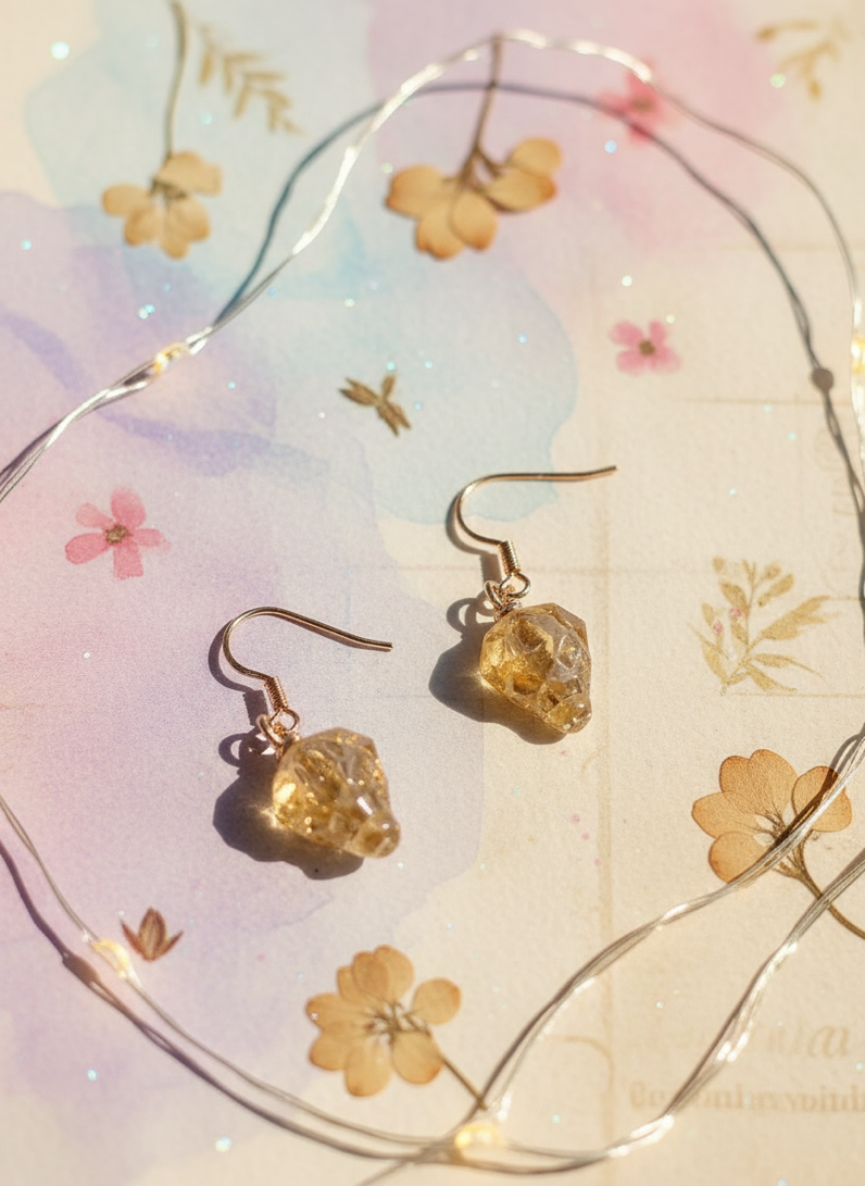 Kristallörhängen med döskalle