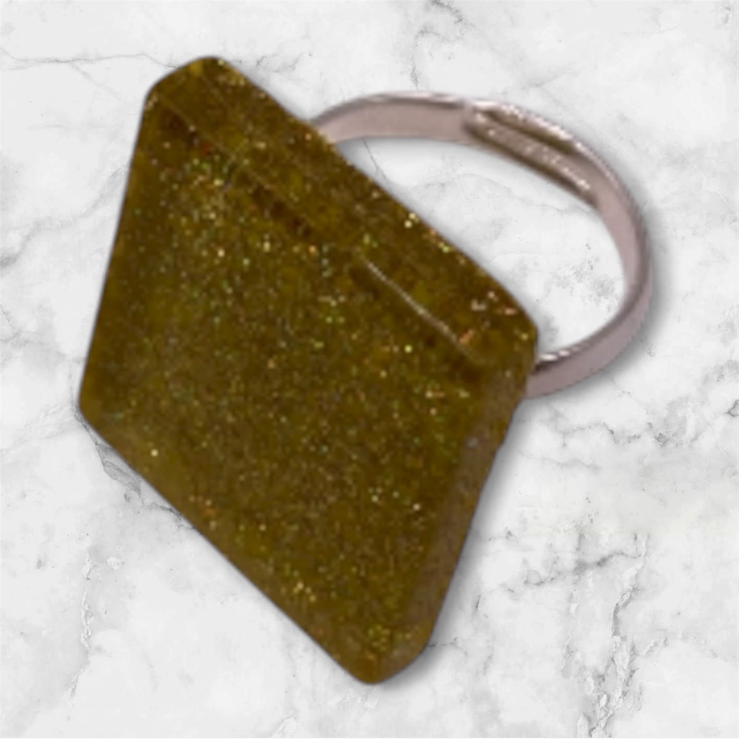 Guldglittrig mosaik ring