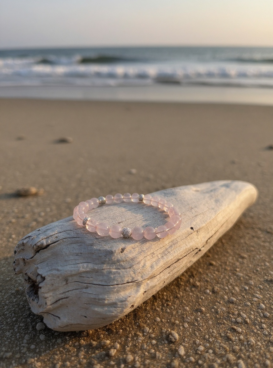 Rosa kristallarmband i rosenkvarts